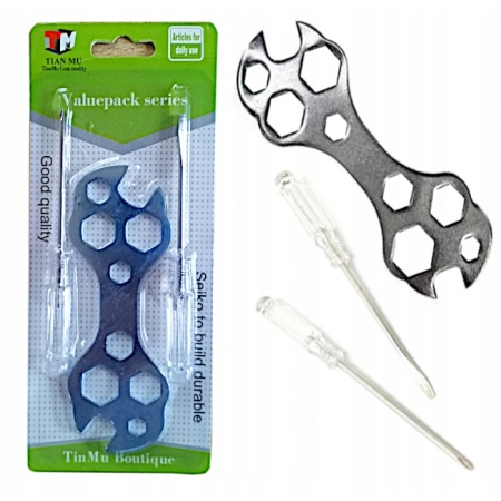 ZESTAW KLUCZ ROWEROWY ŚRUBOKRĘT PŁASKI KRZYŻAK