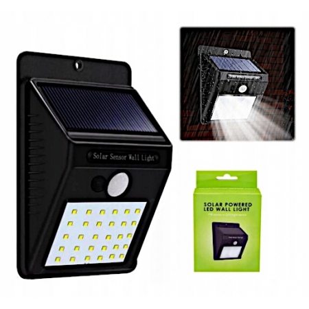 LAMPA SOLARNA 20LED Z CZUJNIKIEM RUCHU I ZMIERZCHU