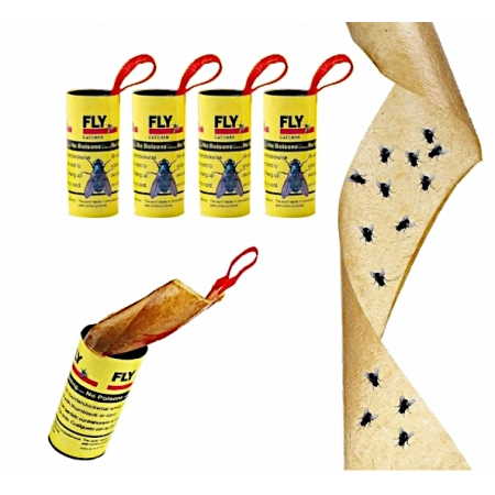 MOCNY LEP PUŁAPKA NA MUCHY KOMARY TAŚMA 4 SZTUKI