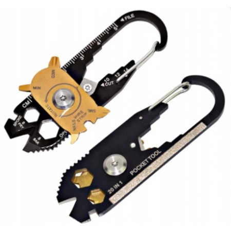 BRELOK MULTITOOL 20 w 1 SURVIVAL KARABIŃCZYK