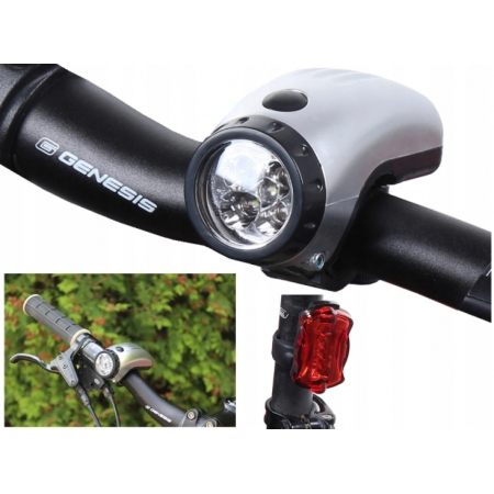 LAMPKA LATARKA ROWEROWA ROWER 5+5 LED ZESTAW