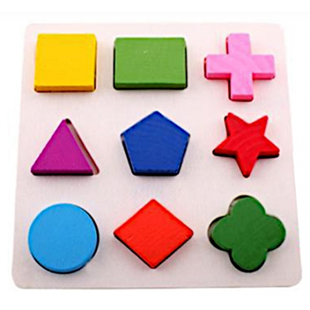 UKŁADANKA DREWNIANA FIGURY 18 ELEMENTÓW DREWNO
