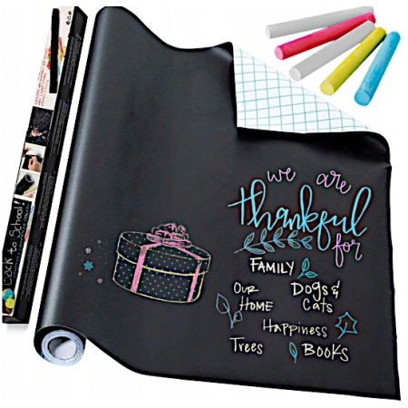 SAMOPRZYLEPNA TABLICA KREDOWA 45x200cm + KREDA