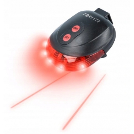 LAMPKA ROWEROWA TYLNA 5 LED - 7 TRYBÓW + LASER