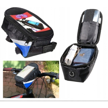 SAKWA NA ROWER NA RAMĘ Z ETUI NA TELEFON POKROWIEC
